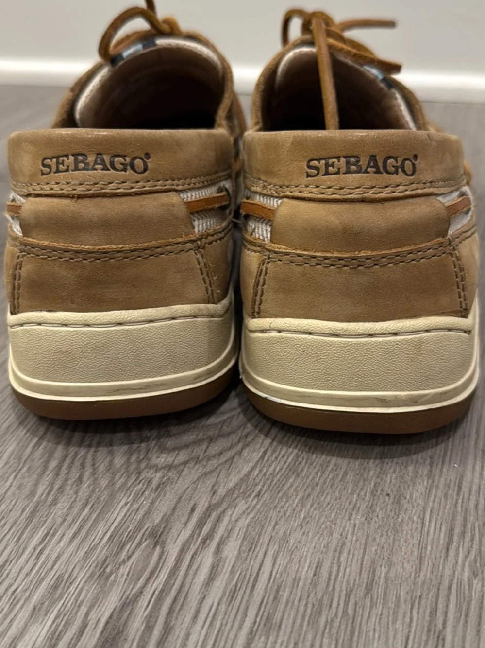 Men’s Sebago Brown Leather Boat Shoes with Tan Sole
